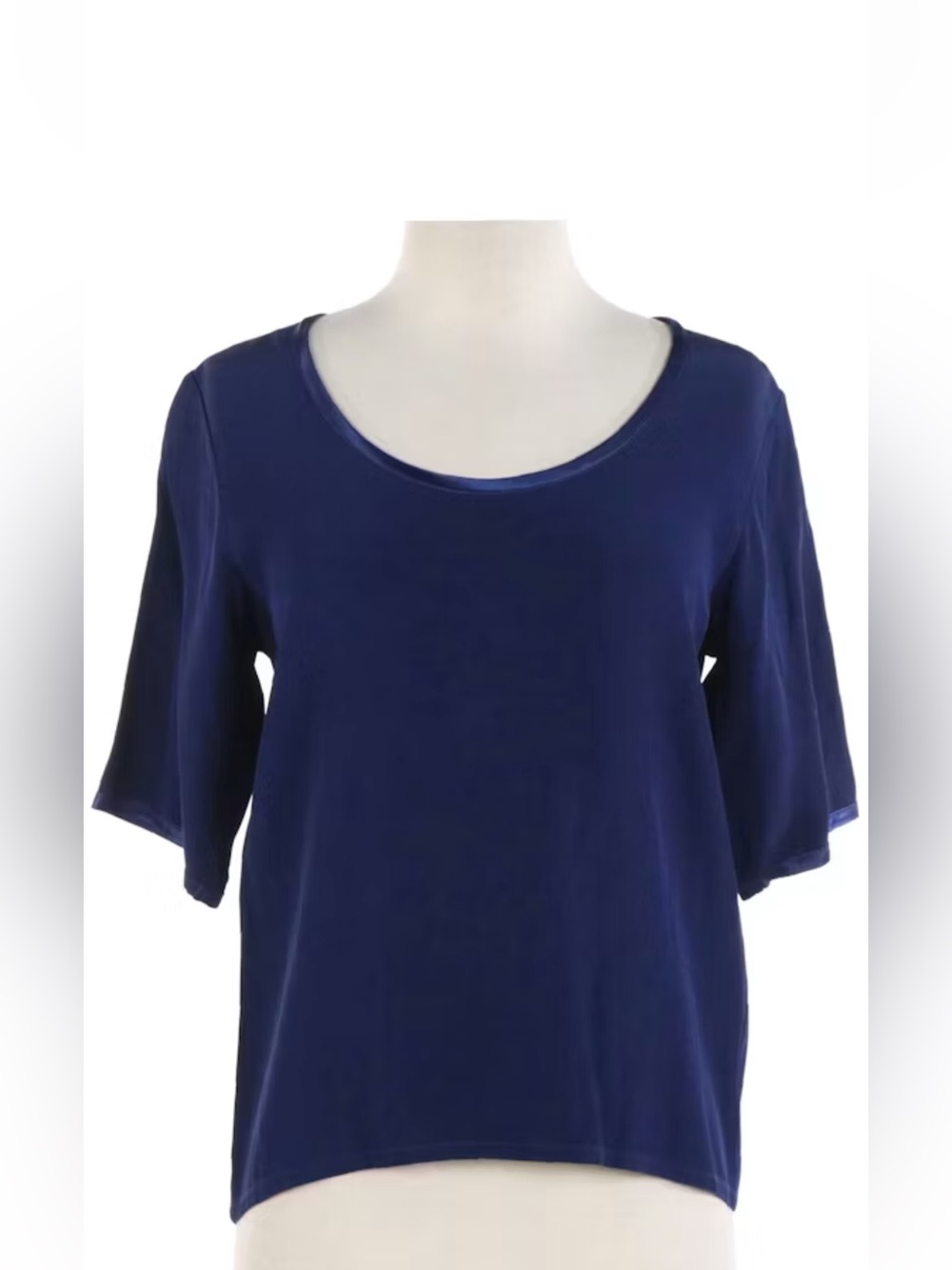 Yves Saint Laurent Navy Scoop-Neck Short Sleeve Top